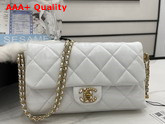 Chanel Flap Bag Lambskin Gold Metal White Ref AS2563 Replica