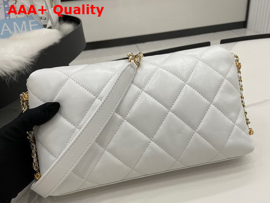 Chanel Flap Bag Lambskin Gold Metal White Ref AS2563 Replica