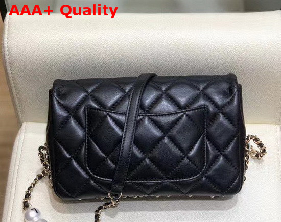 Chanel Flap Bag Lambskin Imitation Pearls and Gold Tone Metal Black AS1533 Replica