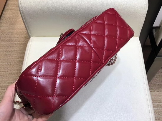 Chanel Flap Bag Lambskin Python Gold Tone Metal Red A57947