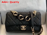 Chanel Flap Bag Lambskin Resin and Gold Tone Metal Black AS1353 Replica