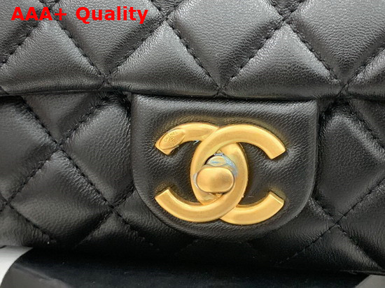 Chanel Flap Bag Lambskin Resin and Gold Tone Metal Black AS2380 Replica