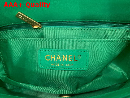 Chanel Flap Bag Lambskin Resin and Gold Tone Metal Green AS2380 Replica