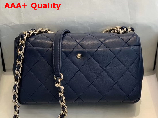 Chanel Flap Bag Lambskin Resin and Gold Tone Metal Navy Blue AS1353 Replica