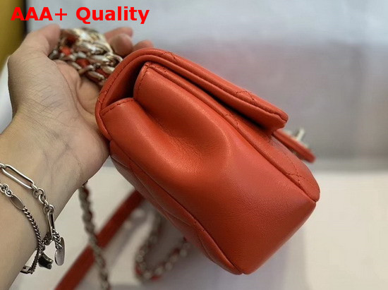 Chanel Flap Bag Lambskin Resin and Gold Tone Metal Orange AS1353 Replica