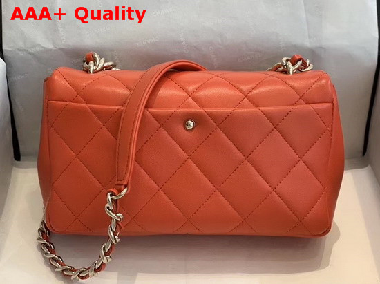 Chanel Flap Bag Lambskin Resin and Gold Tone Metal Orange AS1353 Replica