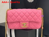 Chanel Flap Bag Lambskin Resin and Gold Tone Metal Pink AS2380 Replica