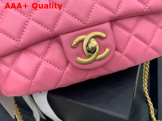 Chanel Flap Bag Lambskin Resin and Gold Tone Metal Pink AS2380 Replica