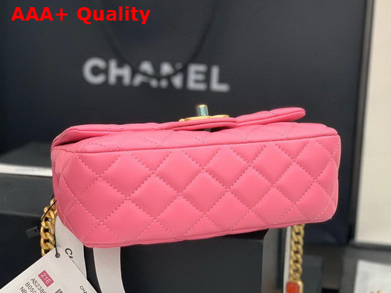 Chanel Flap Bag Lambskin Resin and Gold Tone Metal Pink AS2380 Replica