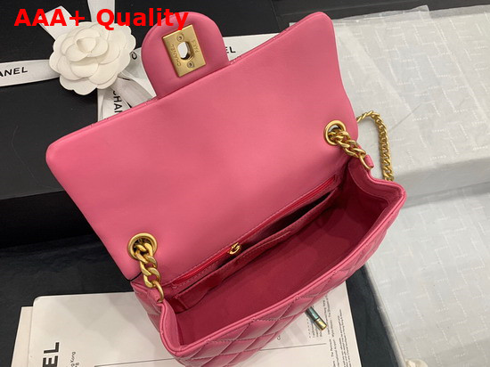 Chanel Flap Bag Lambskin Resin and Gold Tone Metal Pink AS2380 Replica