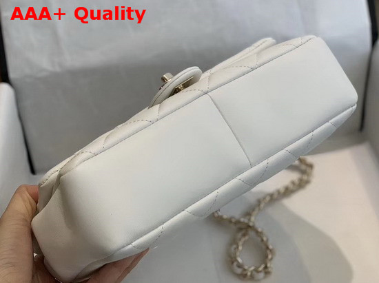 Chanel Flap Bag Lambskin Resin and Gold Tone Metal White AS1353 Replica