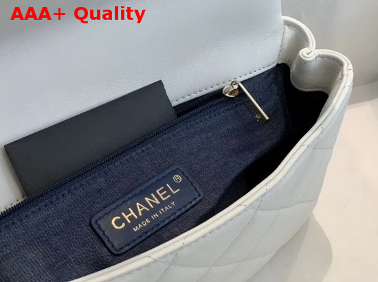 Chanel Flap Bag Lambskin Resin and Gold Tone Metal White AS1353 Replica