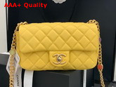 Chanel Flap Bag Lambskin Resin and Gold Tone Metal Yellow AS2380 Replica