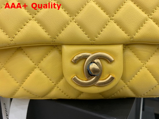 Chanel Flap Bag Lambskin Resin and Gold Tone Metal Yellow AS2380 Replica