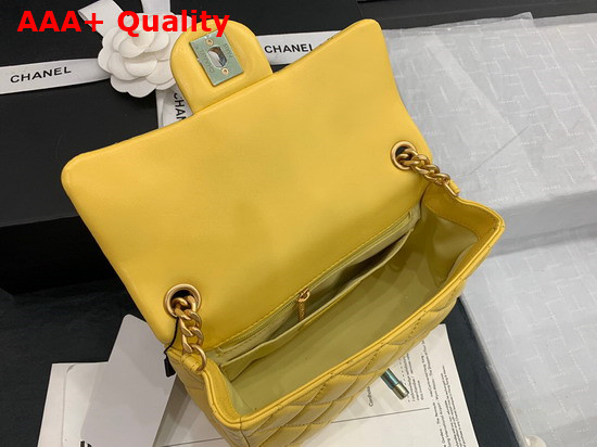 Chanel Flap Bag Lambskin Resin and Gold Tone Metal Yellow AS2380 Replica