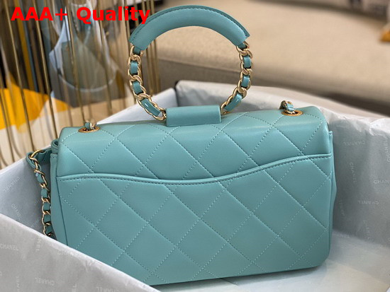 Chanel Flap Bag Lambskin and Gold Metal Blue AS1358 Replica