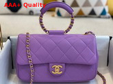 Chanel Flap Bag Lambskin and Gold Metal Light Purple AS1358 Replica