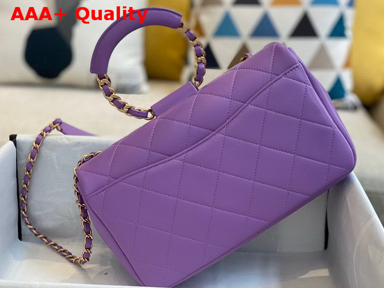 Chanel Flap Bag Lambskin and Gold Metal Light Purple AS1358 Replica