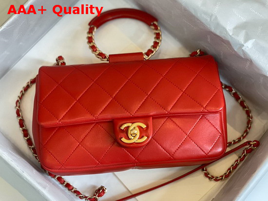 Chanel Flap Bag Lambskin and Gold Metal Red AS1358 Replica