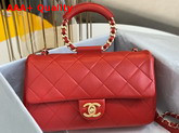 Chanel Flap Bag Lambskin and Gold Metal Red AS1358 Replica