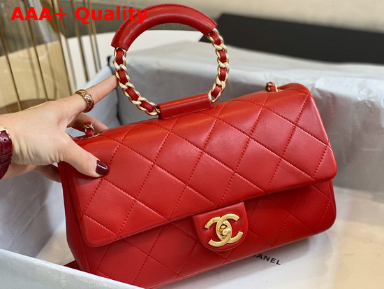 Chanel Flap Bag Lambskin and Gold Metal Red AS1358 Replica