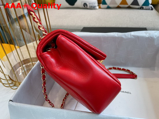 Chanel Flap Bag Lambskin and Gold Metal Red AS1358 Replica