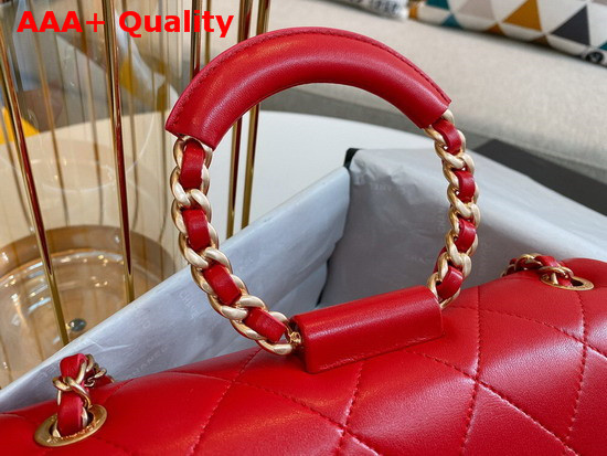 Chanel Flap Bag Lambskin and Gold Metal Red AS1358 Replica