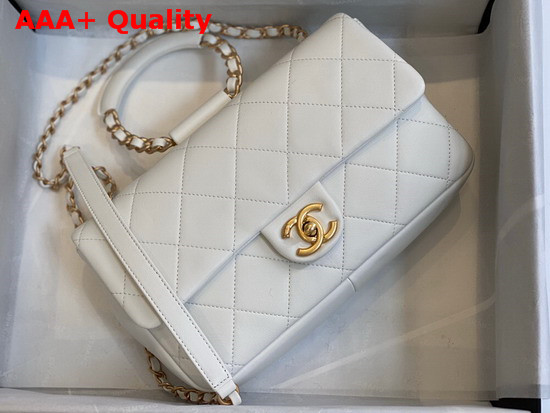 Chanel Flap Bag Lambskin and Gold Metal White AS1358 Replica