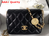 Chanel Flap Bag Lambskin and Gold Tone Metal Black AS2222 Replica