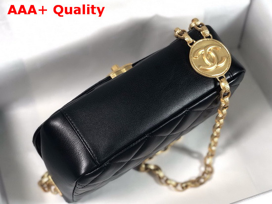 Chanel Flap Bag Lambskin and Gold Tone Metal Black AS2222 Replica