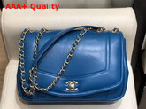 Chanel Flap Bag Lambskin and Gold Tone Metal Blue AS1178 Replica