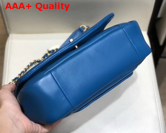 Chanel Flap Bag Lambskin and Gold Tone Metal Blue AS1178 Replica