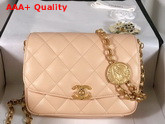 Chanel Flap Bag Lambskin and Gold Tone Metal Ecru AS2222 Replica