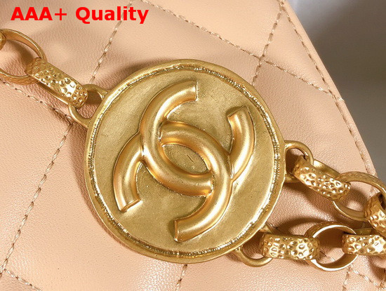 Chanel Flap Bag Lambskin and Gold Tone Metal Ecru AS2222 Replica