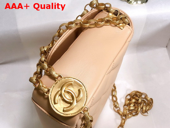 Chanel Flap Bag Lambskin and Gold Tone Metal Ecru AS2222 Replica