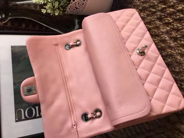 Chanel Flap Bag Light Pink Patent Leather Silver Tone Metal For Sale