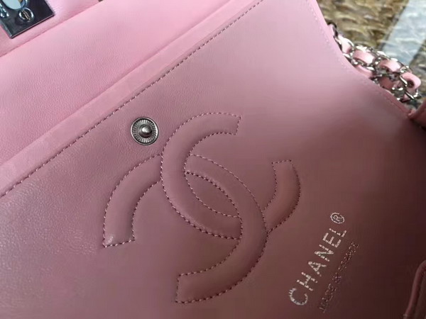 Chanel Flap Bag Light Pink Patent Leather Silver Tone Metal For Sale