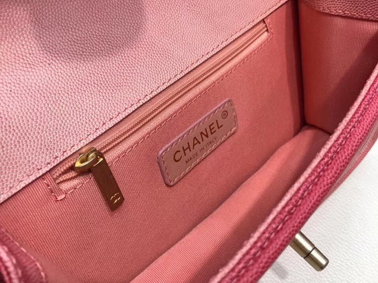 Chanel Flap Bag Pink Grained Calfskin Resin and Gold Tone Metal AS0061