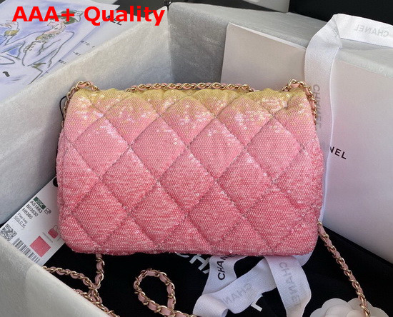 Chanel Flap Bag Pink Sequins Limited Edition Replica