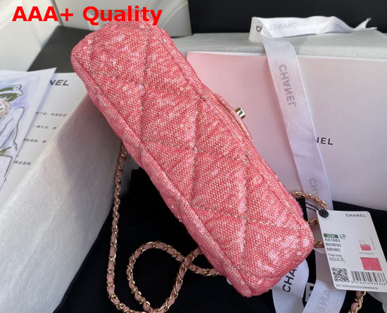 Chanel Flap Bag Pink Sequins Limited Edition Replica