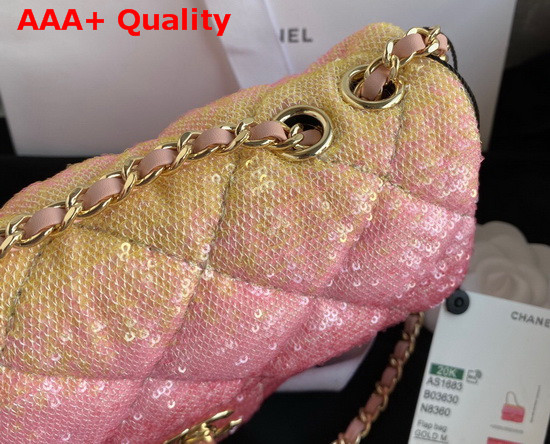 Chanel Flap Bag Pink Sequins Limited Edition Replica