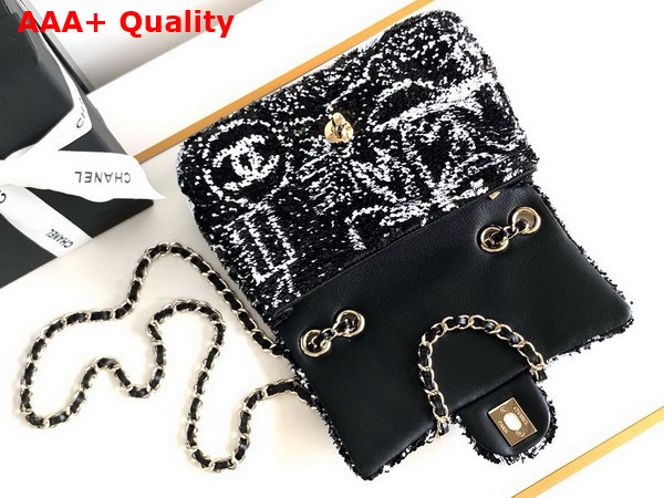 Chanel Flap Bag Sequins Gold Tone Metal Black and White AS4561 Replica