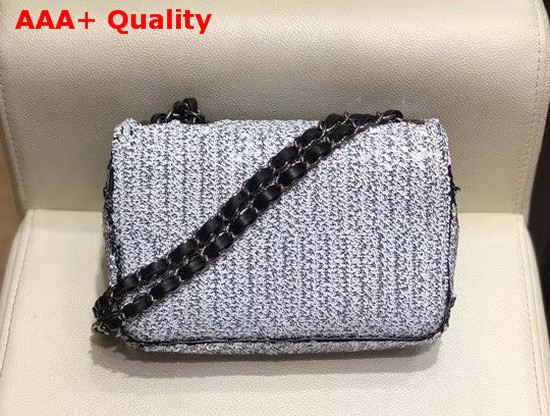 Chanel Flap Bag Sequins Lambskin and Ruthenium Finish Metal White and Black AS1448 Replica