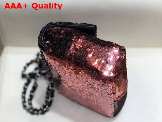 Chanel Flap Bag Sequins Lambskin and Ruthenium Finish Metal Wine AS1448 Replica