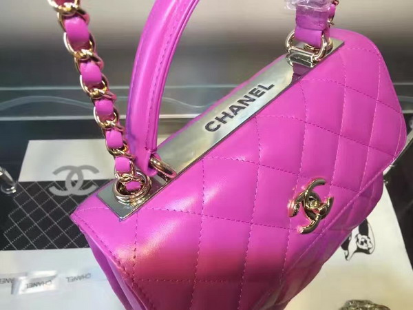 Chanel Flap Bag With Handle Light Purple Lambskin Silver Hardware for Sale