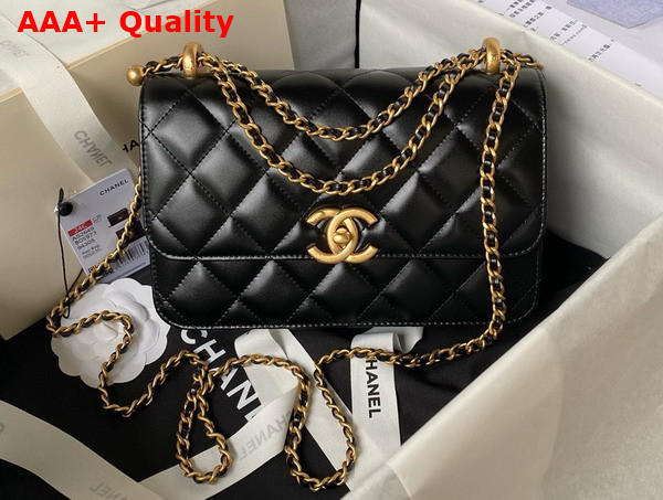 Chanel Flap Bag in Black Calfskin AS2649 Replica