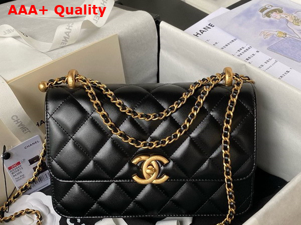 Chanel Flap Bag in Black Calfskin AS2649 Replica