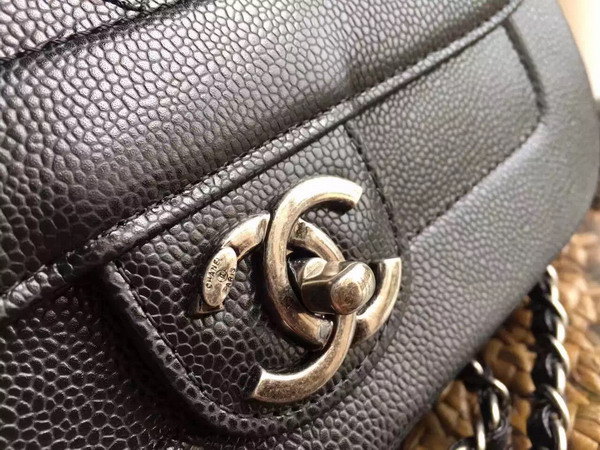 Chanel Flap Bag in Black Caviar Leather for Sale