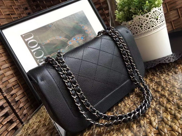 Chanel Flap Bag in Black Caviar Leather for Sale