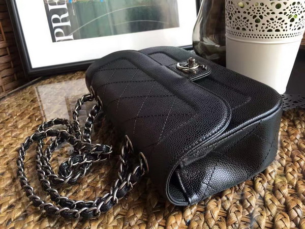 Chanel Flap Bag in Black Caviar Leather for Sale